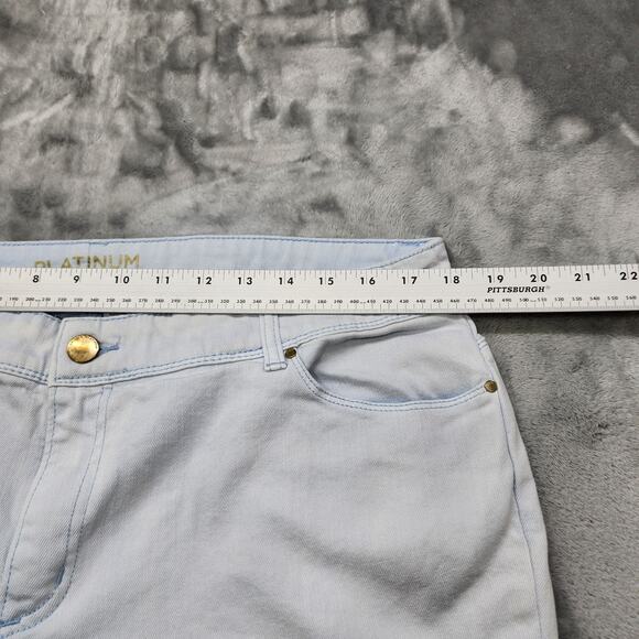 Chicos Jeans Womens 2.5 L/14 Blue Light Wash Platinum Mid Rise Slim Straight Leg - Picture 10 of 14
